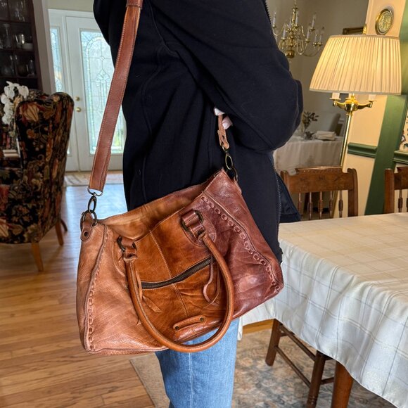 Bed Stu Two-Tone Leather Shoulder Bag - Picture 5 of 5